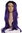 Quality women's wig lace front monofilament very long sleek lady ombre black purple 29,5 inches