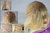 Quality women's wig lady monofilament handmade lace front short bob sleek fair blonde