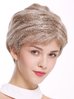 Quality women's wig bob short sleek parting lady monofilament blonde highlights SARA-MF-47-PEARLMIX