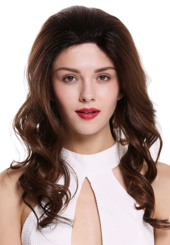 Quality Women S Wig Lady Lace Front Dark Brown Red Balayage