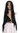Quality women's wig lady partial monofilament lace front very long sleek black brown 31,4 inches