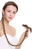 hairpiece plat plaited to Alice band very long livery brown light brown 37,5 inches N1038-12