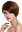 Quality women's wig human hair short parting sleek lady voluminous black copper red highlights