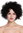 Quality women's wig human hair voluminous frizzy curly curls afro black UR-017-HH-1B