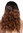 Quality women's wig long slightly curly parting maroon black brown highlights 23,6 inches lady