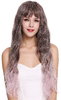 Quality women's wig lady fringe very long wavy curly grey brown purple Balayage ombre mix DL-003