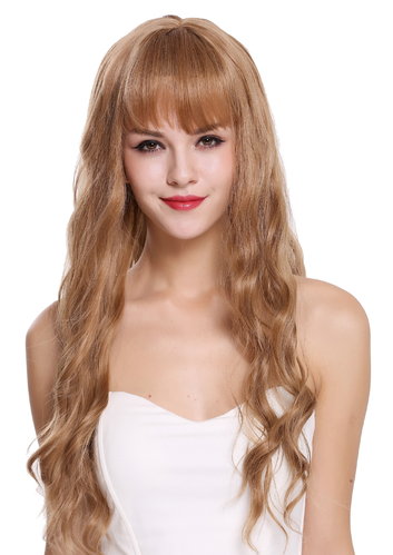 Enchanting quality women's wig lady fringe long wavy champagne blonde mix DL050-D22/36
