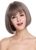 Quality women's wig lady bob short sleek fringe grey brown pink mix D3067-8A/10A/612