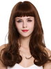 Quality women's wig lady long wavy curly fringe maroon brown mix C8140-8/30