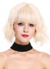 Quality women's wig lady short fringe long-bob voluminous wild wavy waved fair blonde light blonde