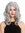 90831-ZA68E Lady party wig long wavy middle-parting light silvery gray grey