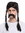 Man Gents Party Wig & Mustache Set Fancy Dress black long braids plaited Gaul Viking Norman Celt
