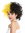Lady Man Party Wig Wasp Bee Bubmblebee curly unruly mass of hair curled half black half yellow