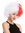Lady Man Party Wig Evil Crazy Diva two-faced curly unruly mass of hair curled half red half white