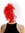 Lady Man Party Wig Evil Crazy Diva two-faced curly unruly mass of hair curled half red half white