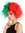 Lady Man Party Wig Evil Crazy Diva two-faced curly unruly mass of hair curled half red half green