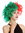 Lady Man Party Wig Evil Crazy Diva two-faced curly unruly mass of hair curled half red half green