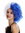 Lady Man Party Wig Evil Crazy Diva two-faced curly unruly mass of hair curled half white half blue