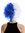 Lady Man Party Wig Evil Crazy Diva two-faced curly unruly mass of hair curled half white half blue