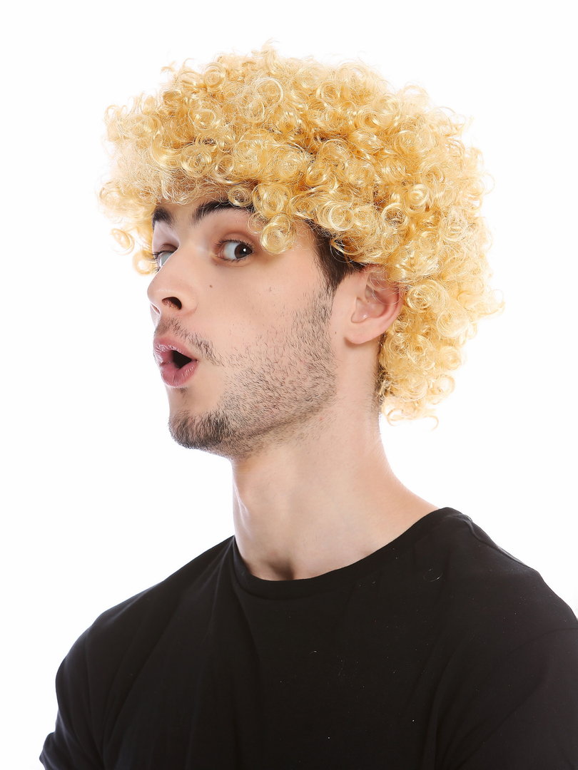 WIG ME UP ® MMAM-9M-KF938 wig carnival men women short afro frizzy curly brown reddish brown