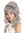 GFW2418-51 Quality Lady Wig Baroque 60s Beehive Retro Bun curly long gray Pop Singer