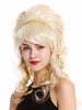 Quality Lady Wig Baroque 60s Beehive Retro Bun curly long bright blond mix Pop Singer