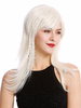 GFW242-60 Lady Quality Wig long slightly wavy long fringe parted sideways white blond platinum