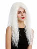 Sexy Witchy Lady Quality & Cosplay Wig very long wild kinked kinks curls curled white 27"