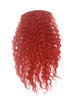 Hairpiece half wig Clip-In Extension long stringy crimpy curly shiny oily wet-look fiery red 26"