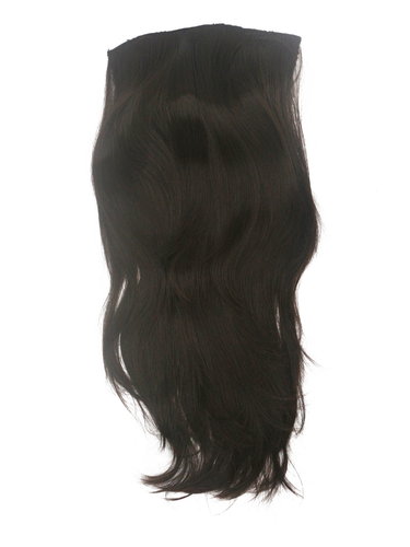 Hairpiece half wig Clip-In Extension smooth straight dark brown 23" H9505-4