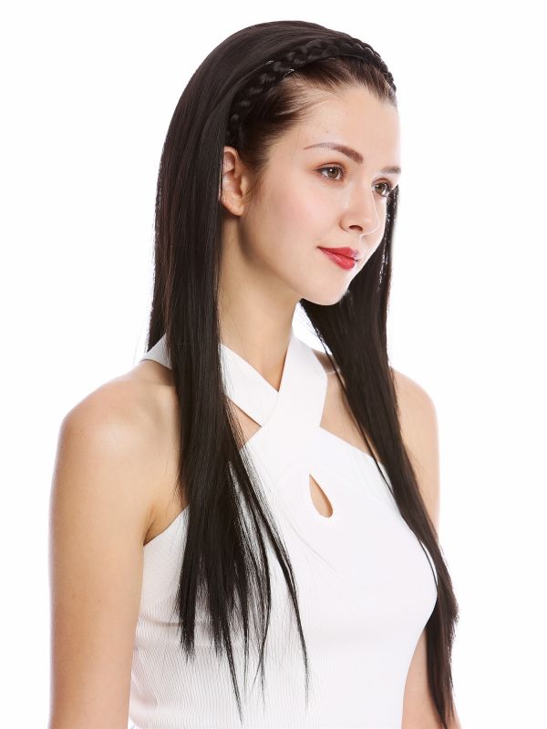 Halfwig Hairpiece Extension With Braided Hair Circlet Hoop