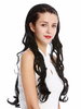 Halfwig Hairpiece Extension with black hair hoop alice band very long wavy black 25" WH5044-1