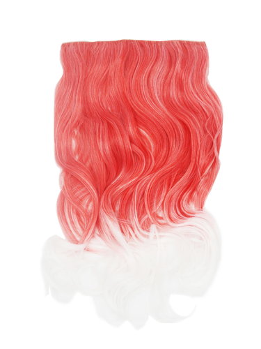 Hairpiece Halfwig (half wig) 5 Microclip Clip-In wide long curls two colours mix red white 20"