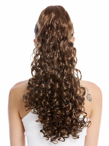 Ponytail Hairpiece Extensions very long voluminous curled curls golden brown 20" 19AXL-V-12