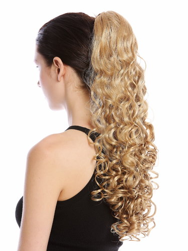 Ponytail Hairpiece Extensions very long voluminous curled curls golden blond 20" 19AXL-V-24B