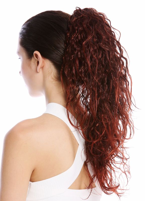 Ponytail Hairpiece Very Long Voluminous Curled Matted Dark