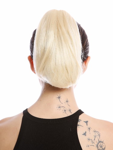 Ponytail Hairpiece Extensions short straight smooth but voluminous platinum blond 10" 622-V-613