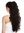 Ponytail Hairpiece optional Combs & Clamp very long voluminous curled black streaked red 23"