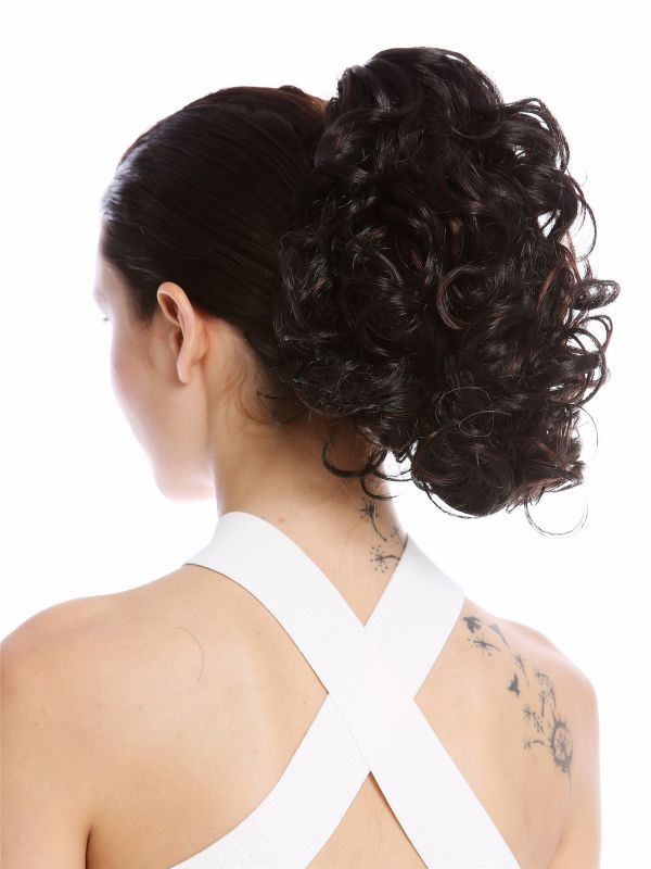 Ponytail Hairpiece Optional Combs Clamp Short Voluminous Dark