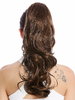 Ponytail Hairpiece Extensions optional Combs & Clamp long wavy slightly curled medium brown 17"