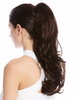 Ponytail Hairpiece Extensions optional Combs & Clamp long wavy slightly curled brown 17" MKB-30-V-6