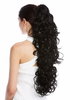 Ponytail Hairpiece Extensions extremely long voluminous curled curls black 25" N1095-V-1