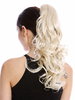 Ponytail Hairpiece Extensions long slightly curled defined curls pearly bright blond 17" N399-V-122