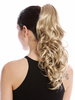 Ponytail Hairpiece Extensions long slightly curled defined curls light ash blond 17" N399-V-24