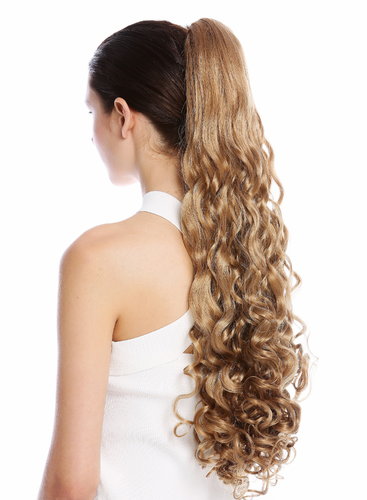 Ponytail Hairpiece Extensions very long curled curls curly dark blond 23" N440-V-19