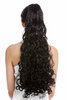 Ponytail Hairpiece Extensions very long curled curls curly black 23" N440-V-2