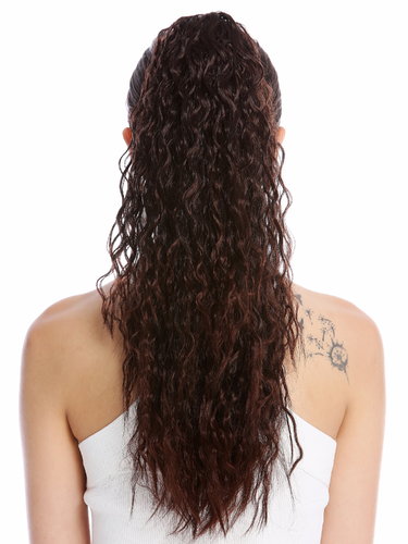 Hairpiece very long voluminous curled kinked Afro Caribbean style kinks mahogany brown mix 21"
