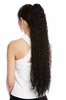 Ponytail Hairpiece Extensions extremely long voluminous curled Afro Caribbean kinks kinked black 29"
