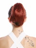 Ponytail Hairpiece Extensions Bun very short straight but voluminous dark copper red N869-V-350