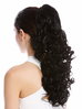 Ponytail Hairpiece Extensions optional Combs & Clamp long voluminous curled curls black 20" N956-V-1